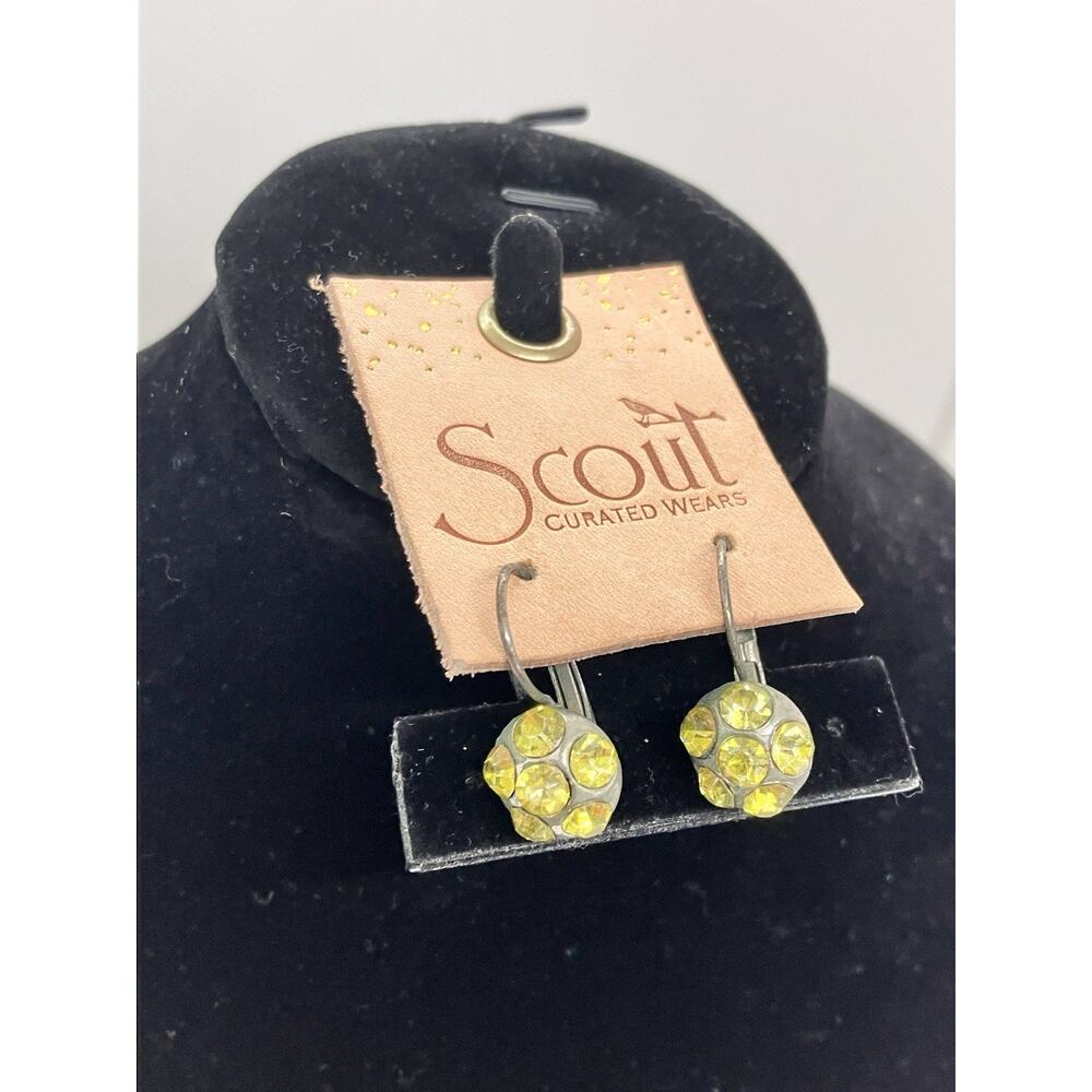 Scout Brand Crystal Earrings Yellow Ball-shape Pierce Holiday Festive